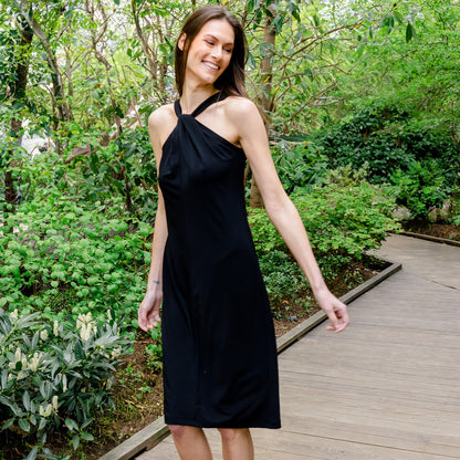 Clara Sunwoo Best Price - Grecian Halter Midi Sheath Dress - Black - Final Sale!