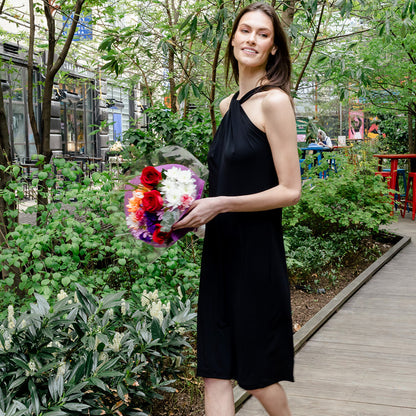 Clara Sunwoo Best Price - Grecian Halter Midi Sheath Dress - Black - Final Sale!