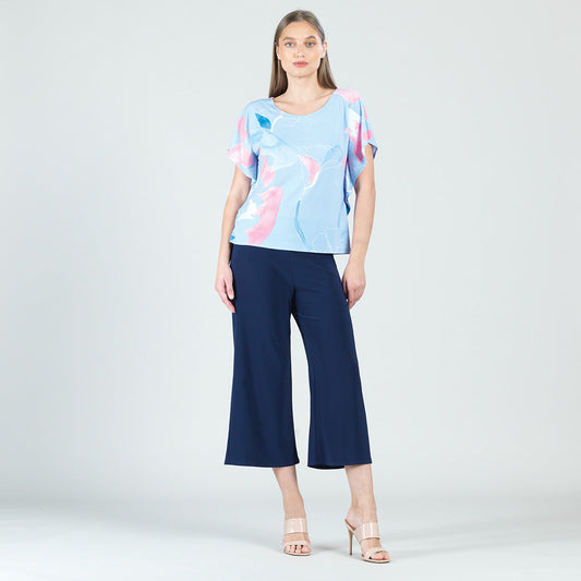 Clara Sunwoo Essential - Flutter Sleeve Top - Floral Sketch-Peri - Final Sale