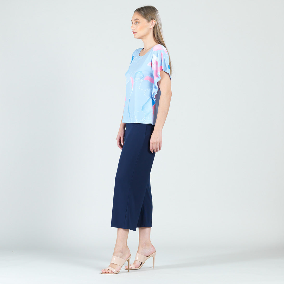 Clara Sunwoo Essential - Flutter Sleeve Top - Floral Sketch-Peri - Final Sale
