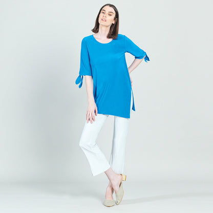 Clara Sunwoo Deals - Tie Cuff Asymmetrical Vent Tunic - Brilliant Blue - Final Sale