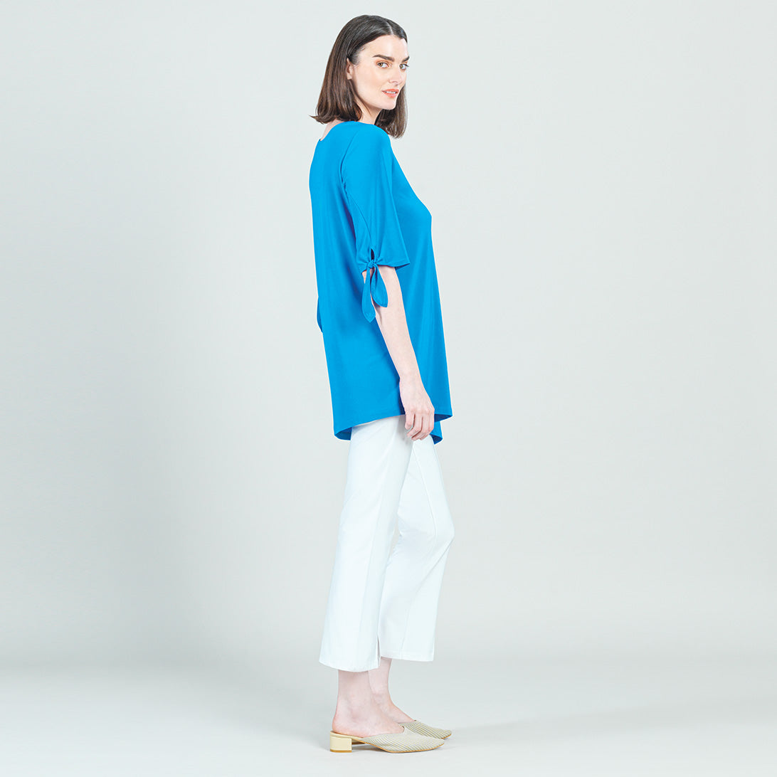 Clara Sunwoo Deals - Tie Cuff Asymmetrical Vent Tunic - Brilliant Blue - Final Sale