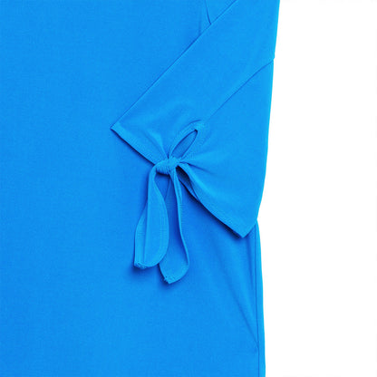 Clara Sunwoo Deals - Tie Cuff Asymmetrical Vent Tunic - Brilliant Blue - Final Sale