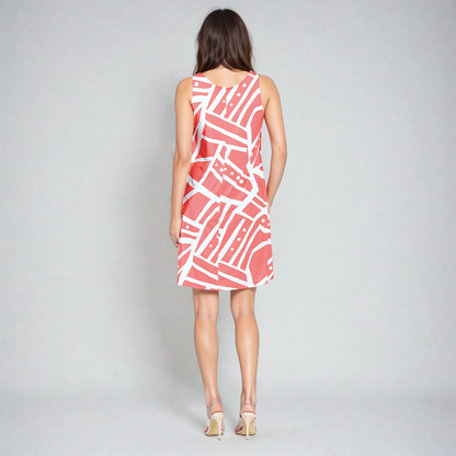 Clara Sunwoo Great Value - Jewel Neck Swing Dress - Stripes+Dots - Final Sale!