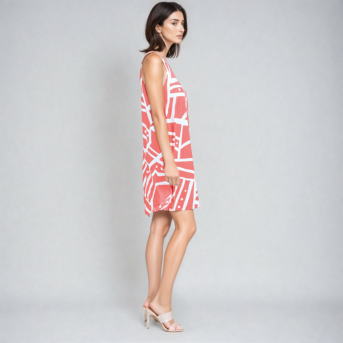Clara Sunwoo Great Value - Jewel Neck Swing Dress - Stripes+Dots - Final Sale!