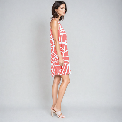 Clara Sunwoo Great Value - Jewel Neck Swing Dress - Stripes+Dots - Final Sale!