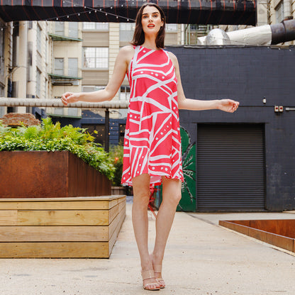 Clara Sunwoo Great Value - Jewel Neck Swing Dress - Stripes+Dots - Final Sale!