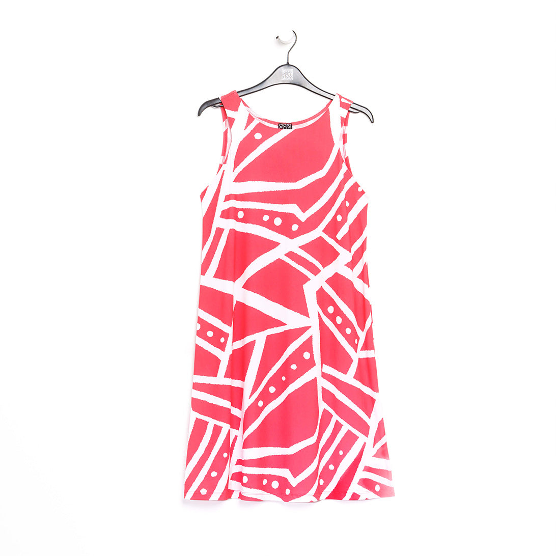 Clara Sunwoo Great Value - Jewel Neck Swing Dress - Stripes+Dots - Final Sale!