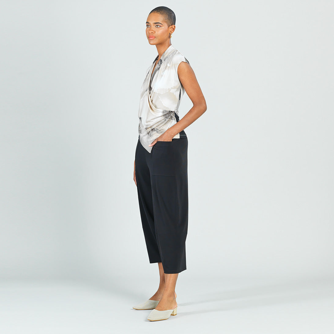 Clara Sunwoo Customer Favorite - Crossover Faux Wrap Top - Watercolor - Final Sale