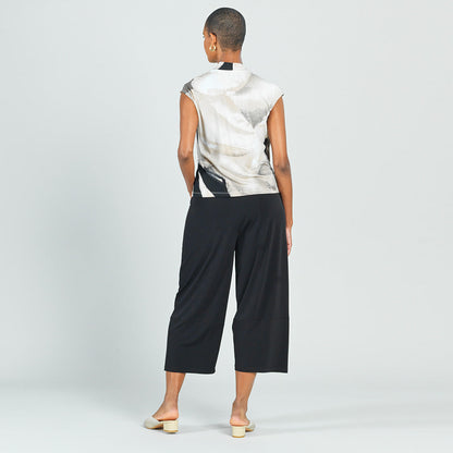 Clara Sunwoo Customer Favorite - Crossover Faux Wrap Top - Watercolor - Final Sale