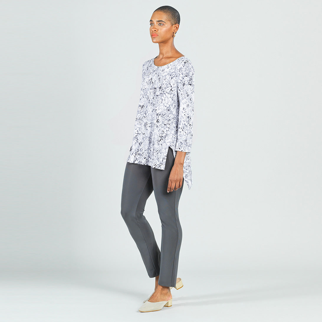 Clara Sunwoo Deals - Textured Parachute Hem Tunic - Floral Rain-Grey - Final Sale!