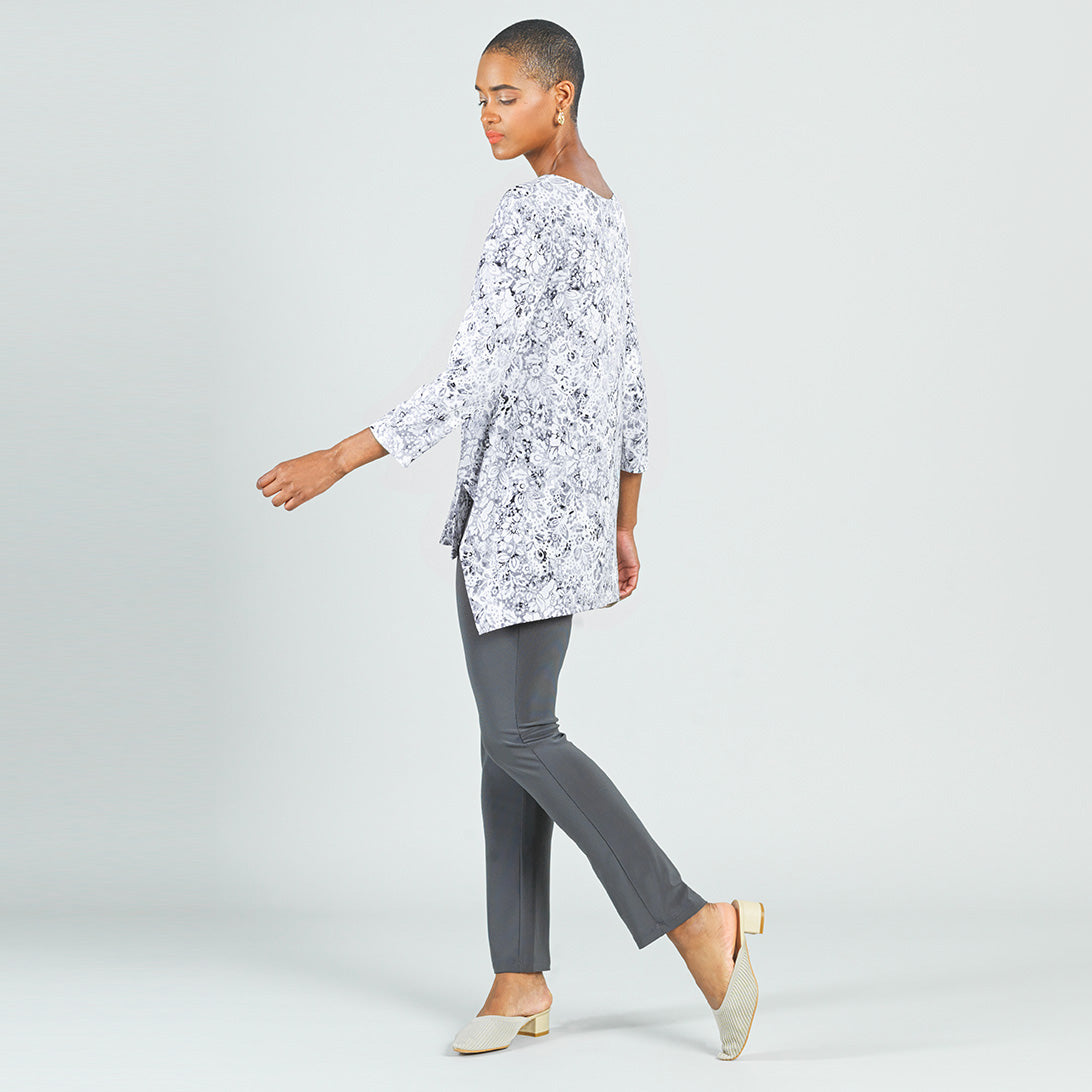Clara Sunwoo Deals - Textured Parachute Hem Tunic - Floral Rain-Grey - Final Sale!