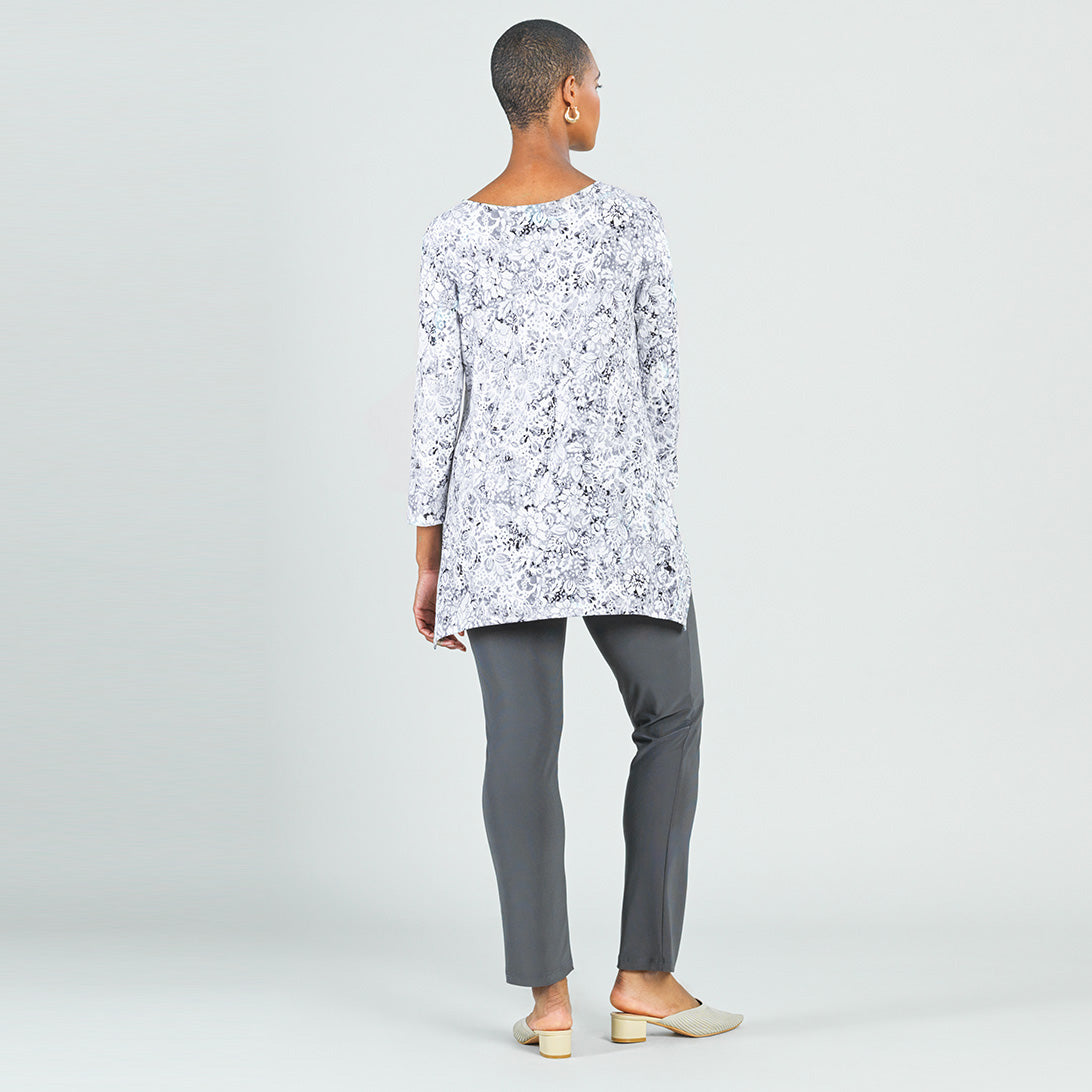 Clara Sunwoo Deals - Textured Parachute Hem Tunic - Floral Rain-Grey - Final Sale!