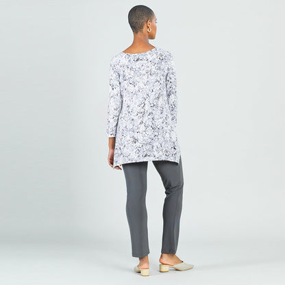 Clara Sunwoo Deals - Textured Parachute Hem Tunic - Floral Rain-Grey - Final Sale!