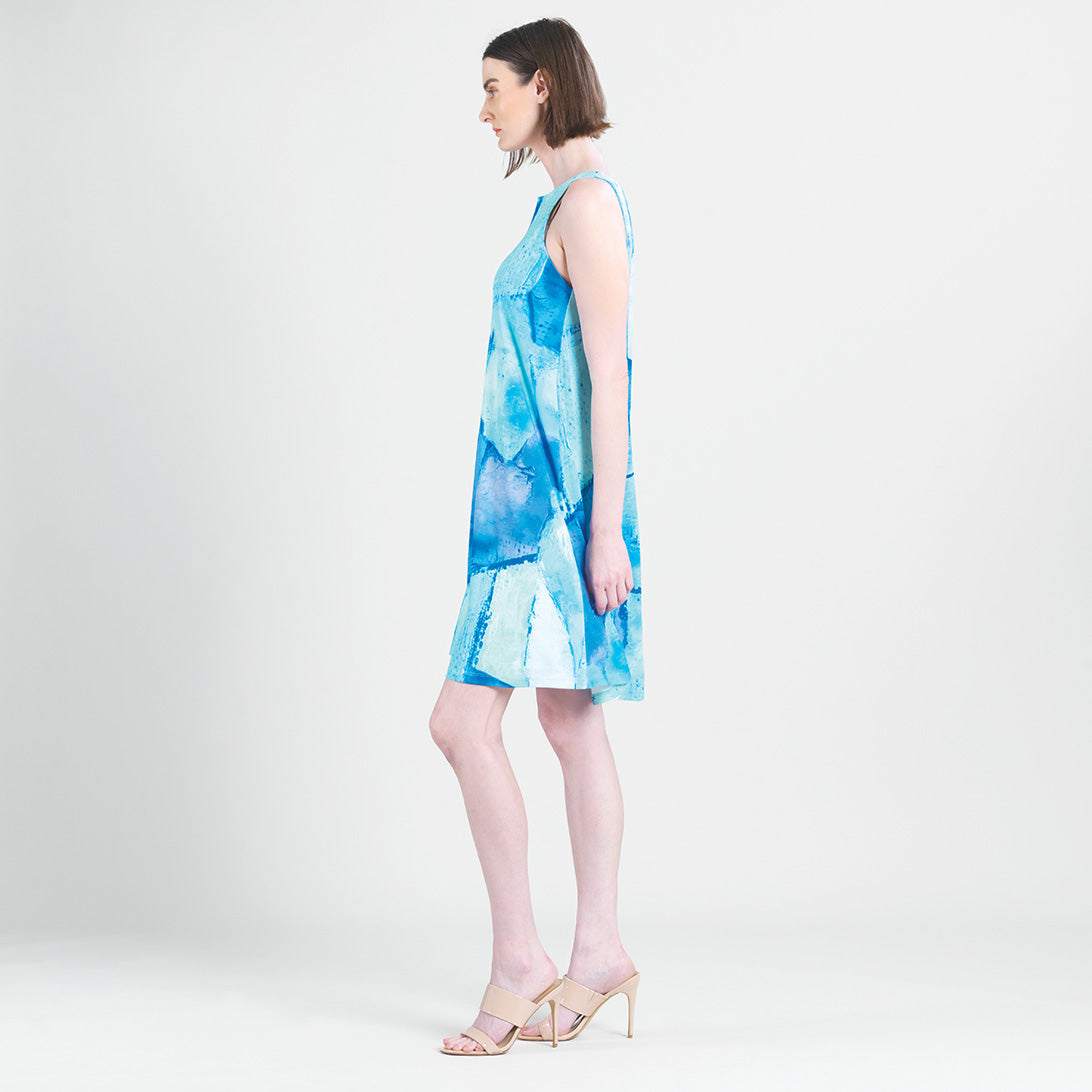 Clara Sunwoo Everyday - Jewel Neck Swing Dress - Water Splash - Final Sale!