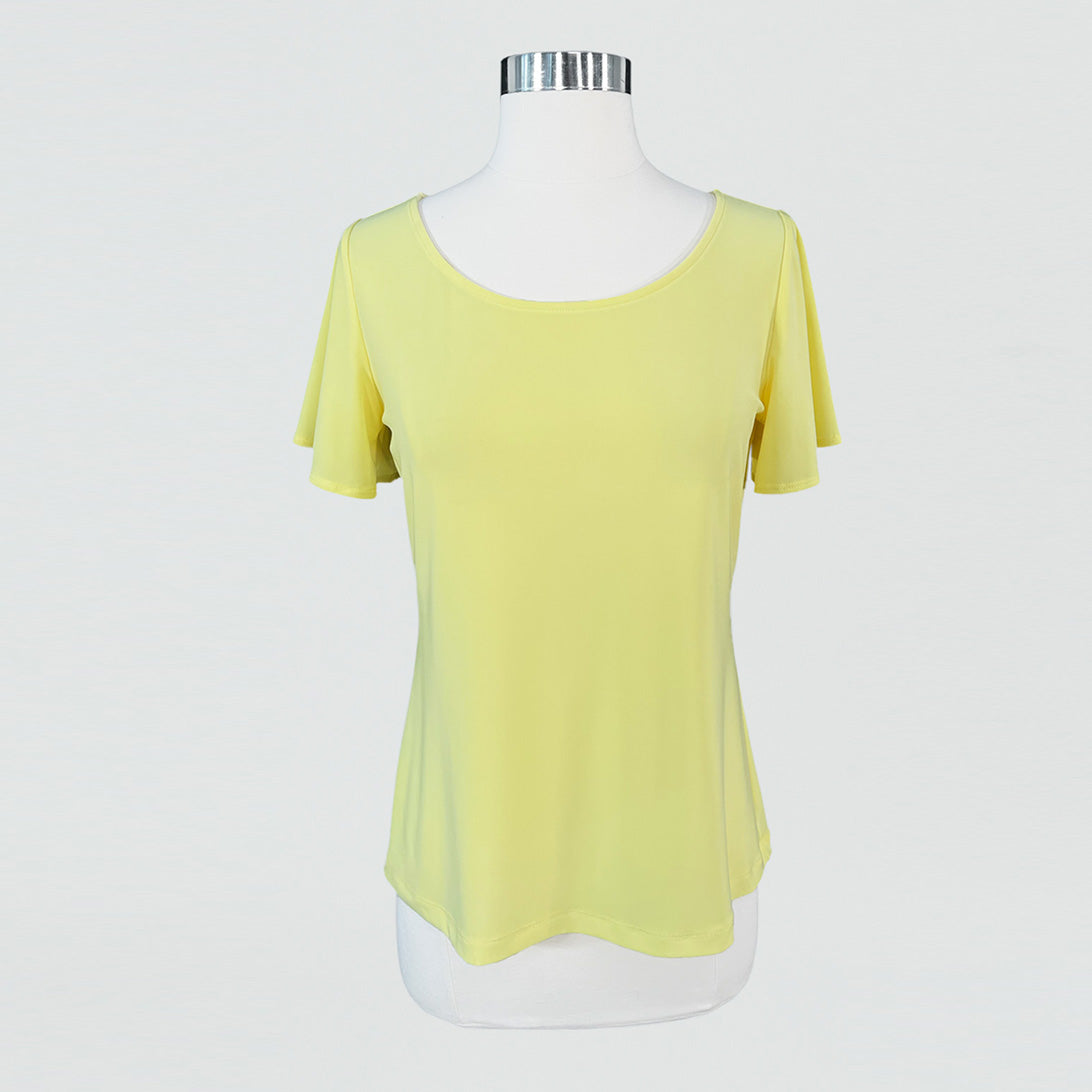 Clara Sunwoo Great Value - Back Keyhole Flounce Sleeve Top - Yellow - Final Sale!