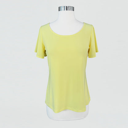 Clara Sunwoo Great Value - Back Keyhole Flounce Sleeve Top - Yellow - Final Sale!