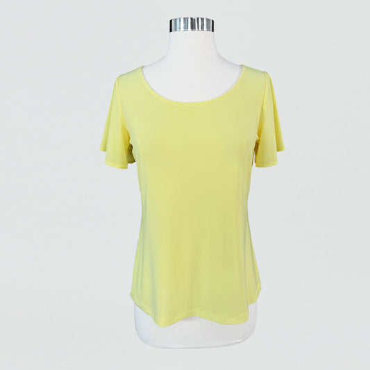 Clara Sunwoo Great Value - Back Keyhole Flounce Sleeve Top - Yellow - Final Sale!