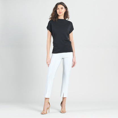 Clara Sunwoo Trending - Modal Cotton - Funnel Neck Side Cinched Top - Black - Final Sale!