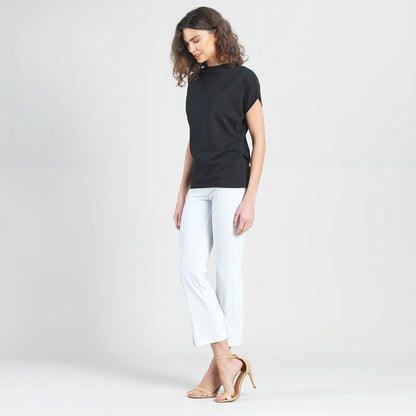Clara Sunwoo Trending - Modal Cotton - Funnel Neck Side Cinched Top - Black - Final Sale!