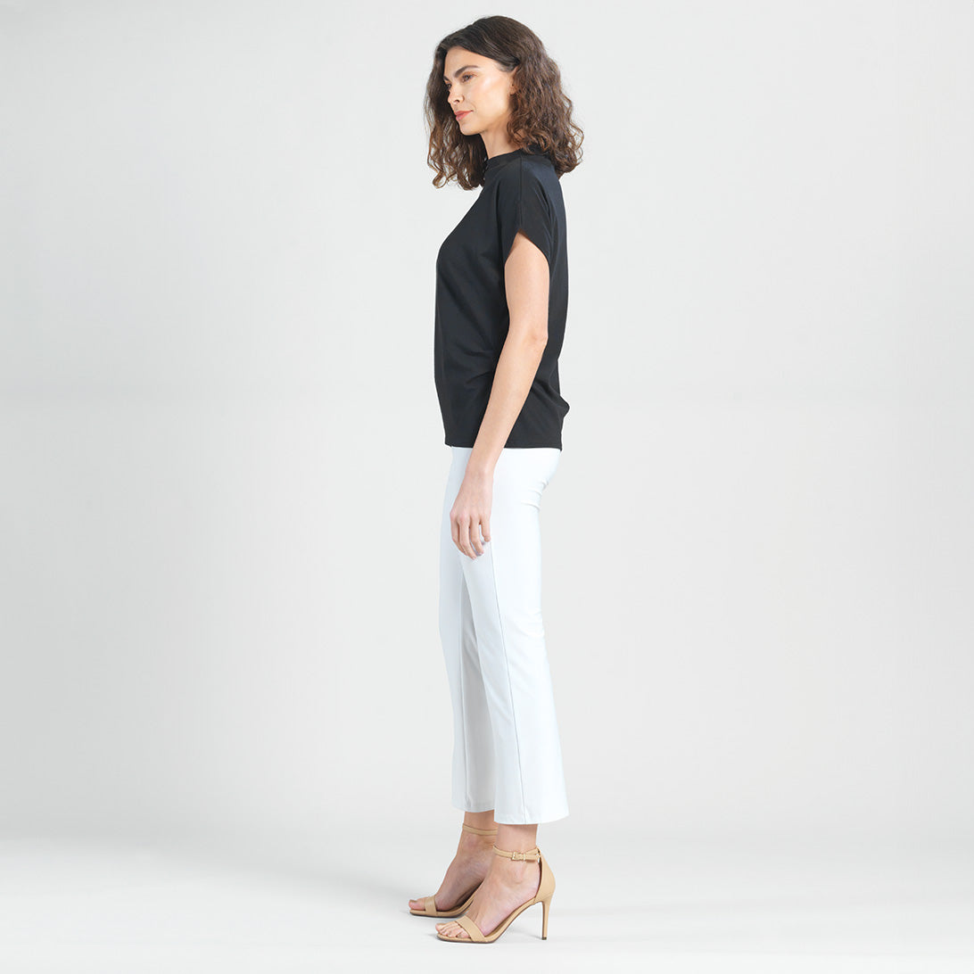 Clara Sunwoo Trending - Modal Cotton - Funnel Neck Side Cinched Top - Black - Final Sale!