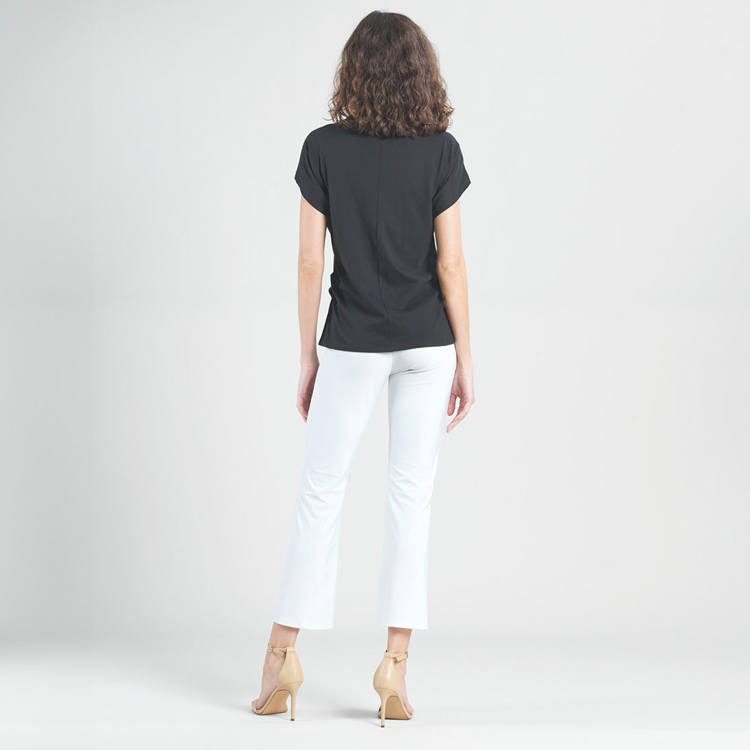 Clara Sunwoo Trending - Modal Cotton - Funnel Neck Side Cinched Top - Black - Final Sale!