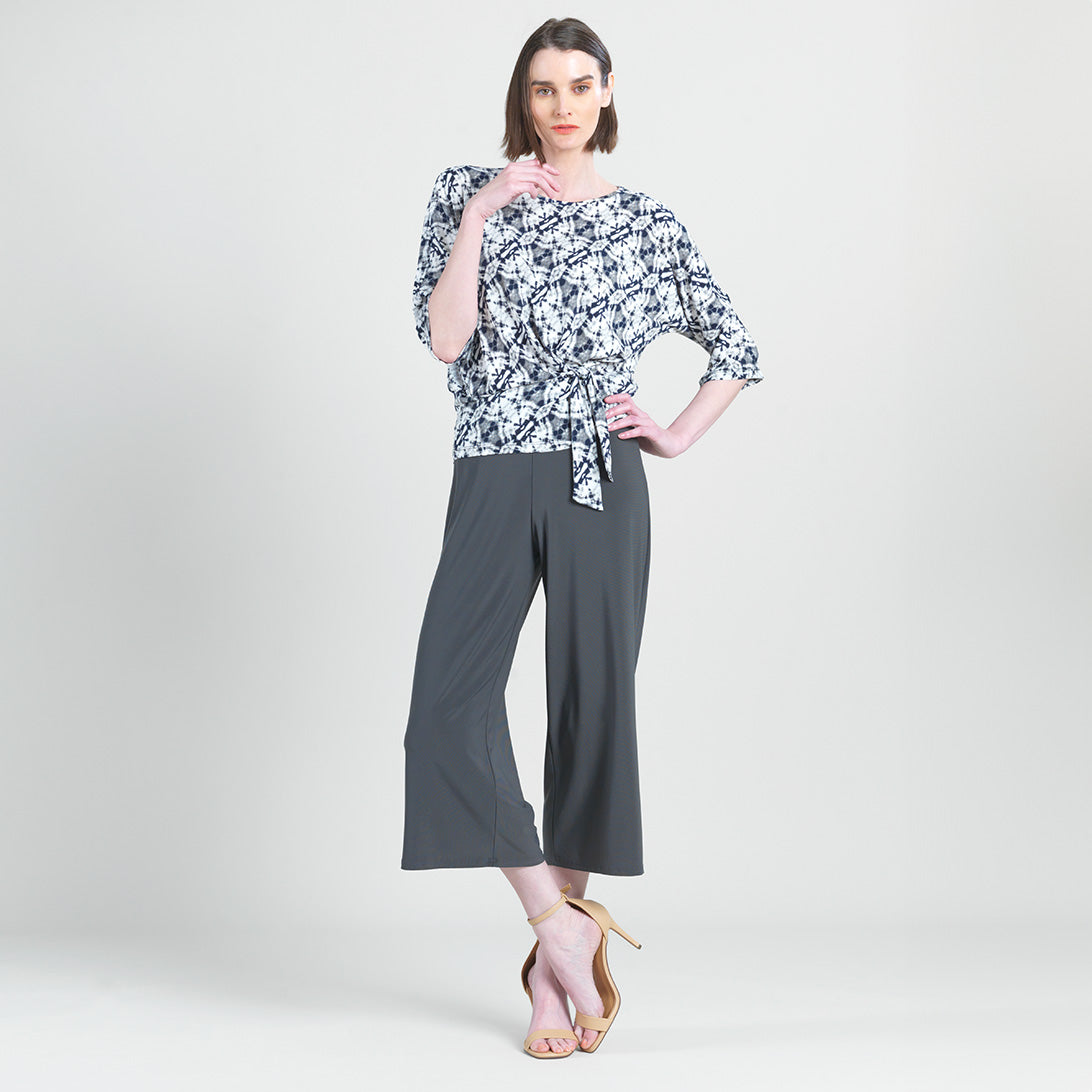 Clara Sunwoo Popular - Textured Side Tie Top - Circle Emblem - Final Sale!