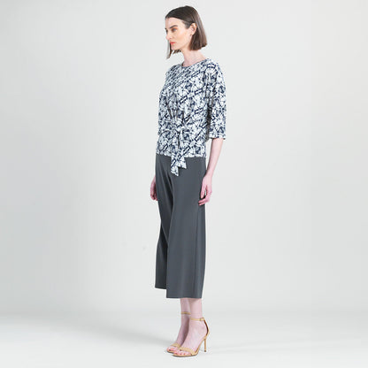 Clara Sunwoo Popular - Textured Side Tie Top - Circle Emblem - Final Sale!