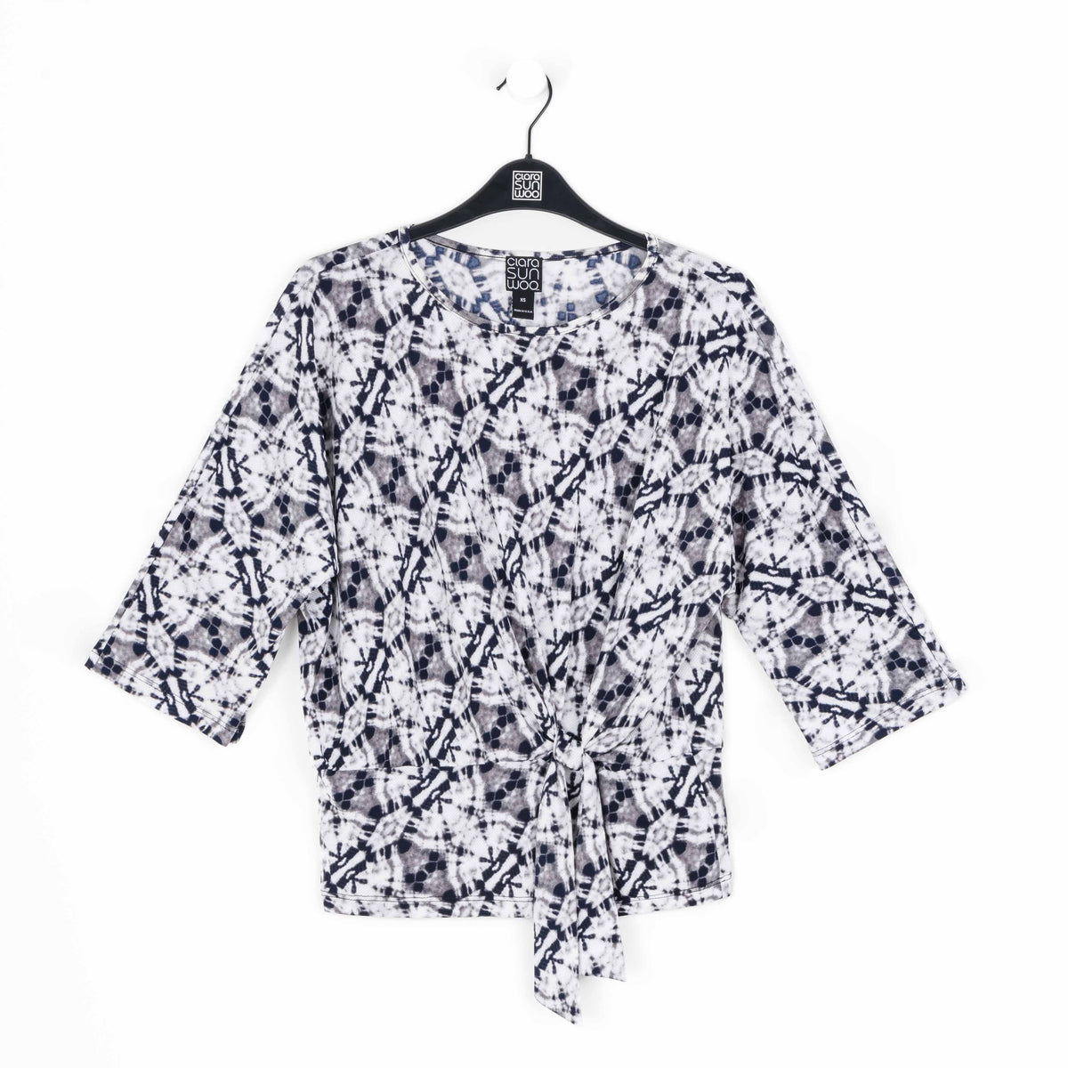 Clara Sunwoo Popular - Textured Side Tie Top - Circle Emblem - Final Sale!