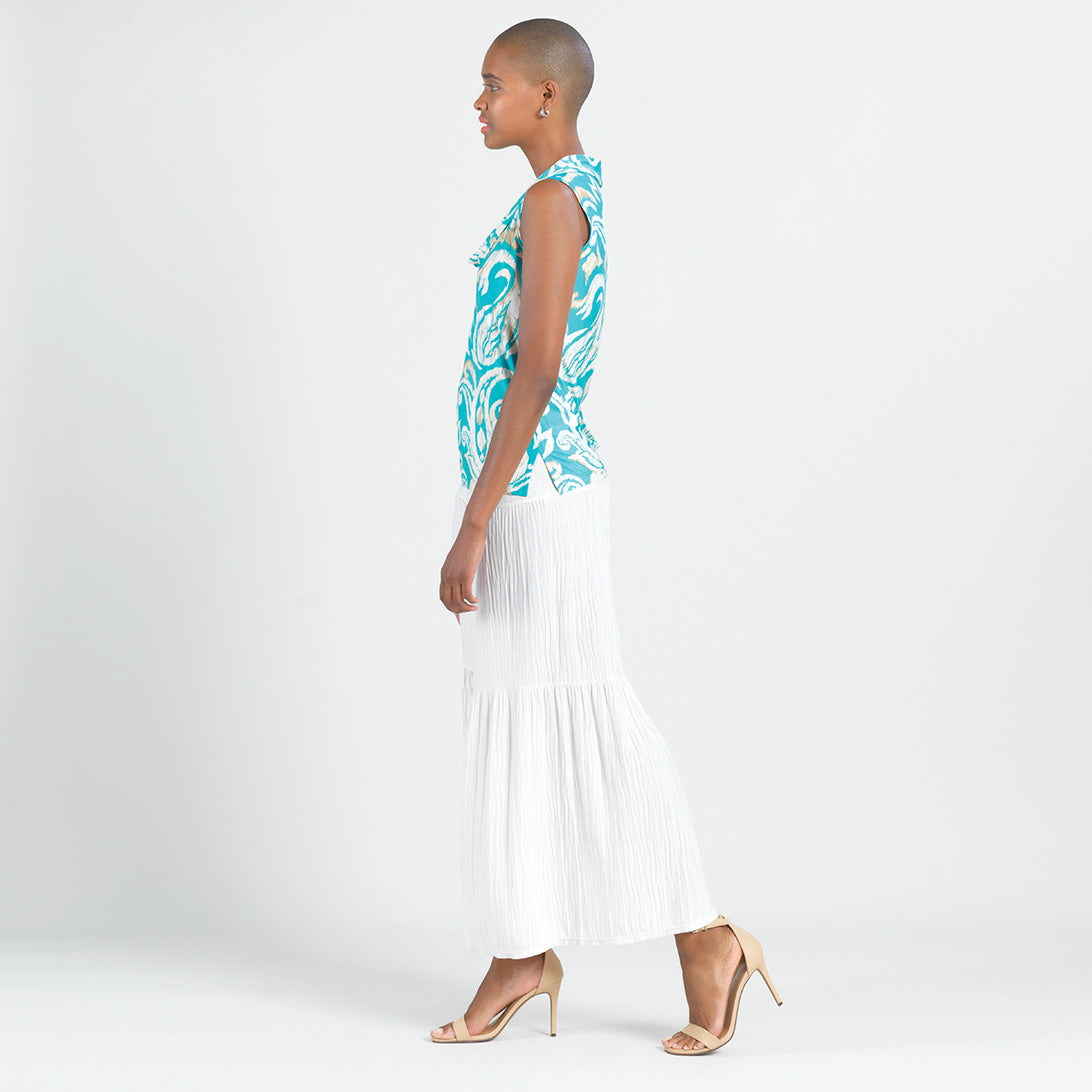 Clara Sunwoo Smart Buy - Butter Knit - Sleeveless Draped Cowl Neck Top - Paisley Lotus - Final Sale!