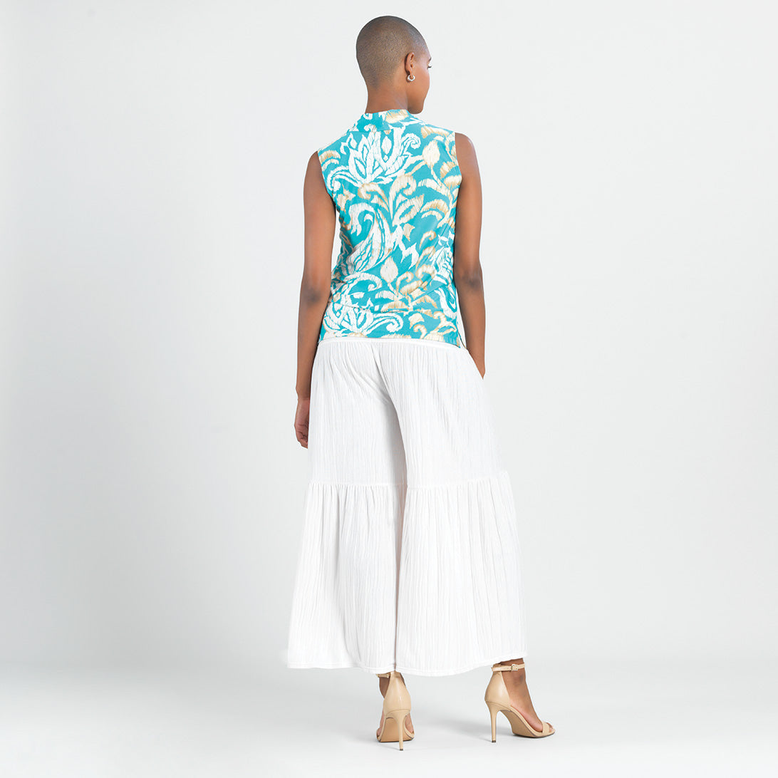 Clara Sunwoo Smart Buy - Butter Knit - Sleeveless Draped Cowl Neck Top - Paisley Lotus - Final Sale!