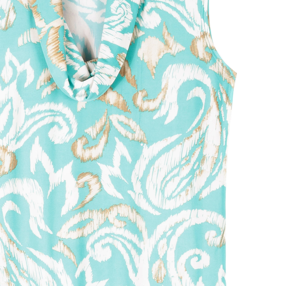 Clara Sunwoo Smart Buy - Butter Knit - Sleeveless Draped Cowl Neck Top - Paisley Lotus - Final Sale!