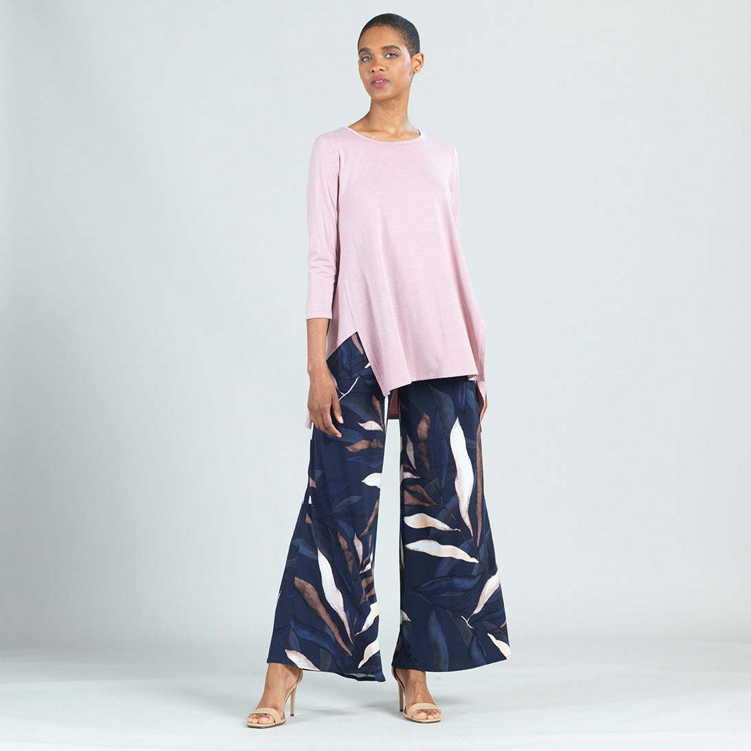 Clara Sunwoo Classic - Peach Knit - Round Neck Envelope Hem Tunic - Blush - Final Sale!