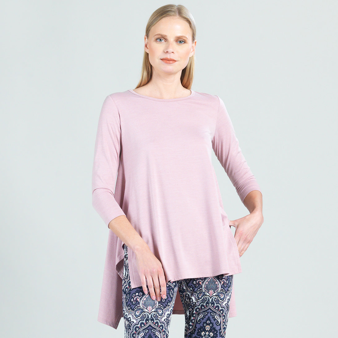 Clara Sunwoo Classic - Peach Knit - Round Neck Envelope Hem Tunic - Blush - Final Sale!