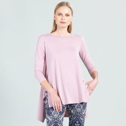 Clara Sunwoo Classic - Peach Knit - Round Neck Envelope Hem Tunic - Blush - Final Sale!