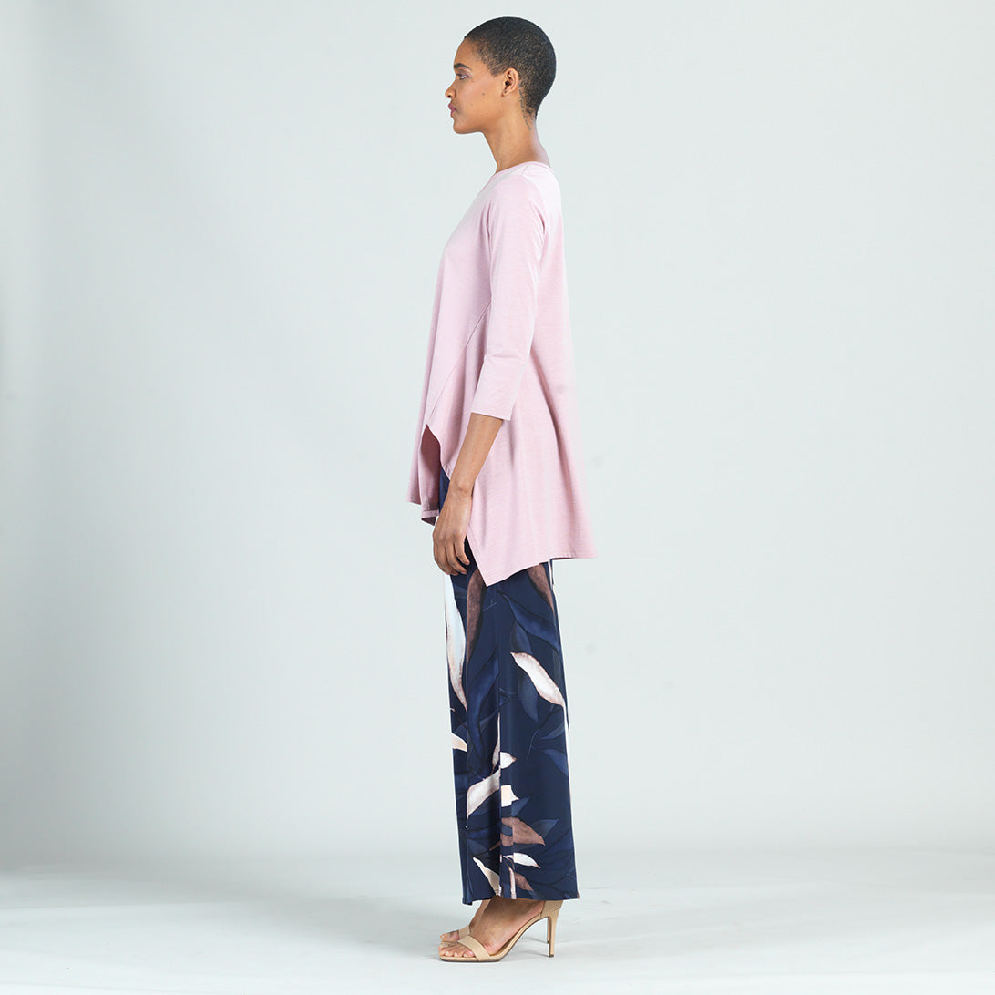 Clara Sunwoo Classic - Peach Knit - Round Neck Envelope Hem Tunic - Blush - Final Sale!