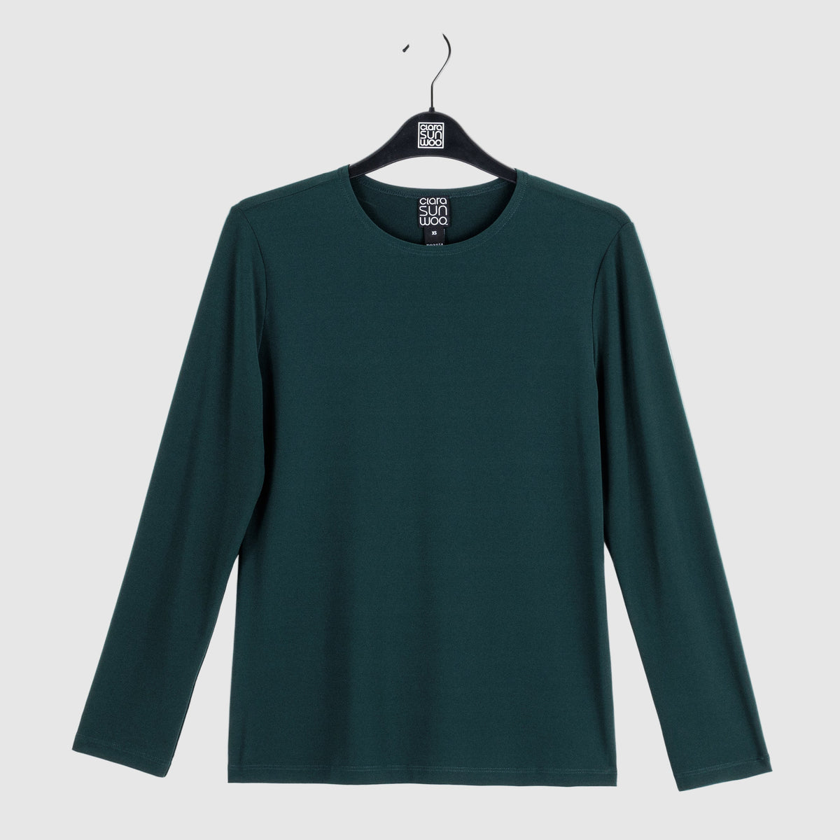 Clara Sunwoo Featured - Signature Crew Neck Top - Hunter Green - Final Sale