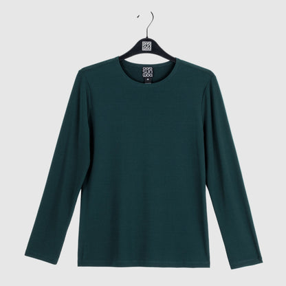 Clara Sunwoo Featured - Signature Crew Neck Top - Hunter Green - Final Sale