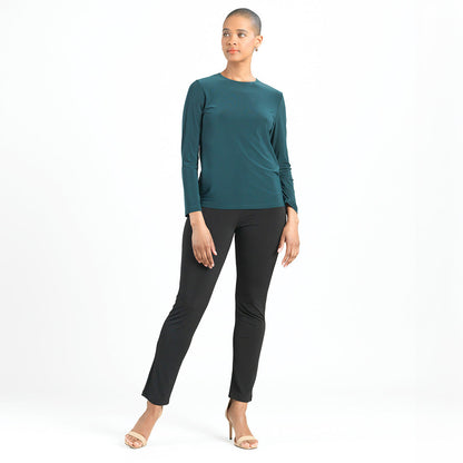 Clara Sunwoo Featured - Signature Crew Neck Top - Hunter Green - Final Sale