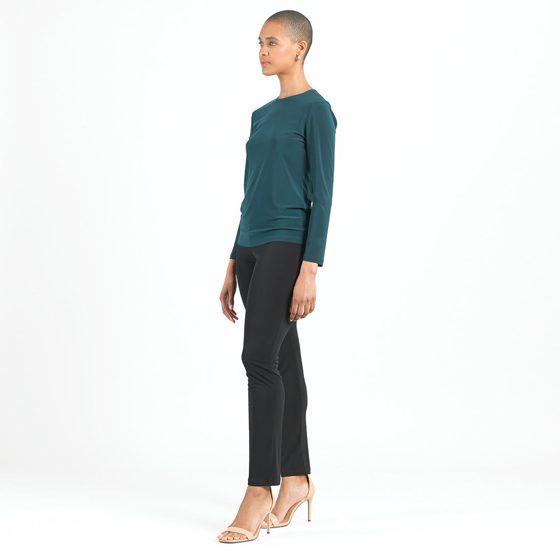 Clara Sunwoo Featured - Signature Crew Neck Top - Hunter Green - Final Sale