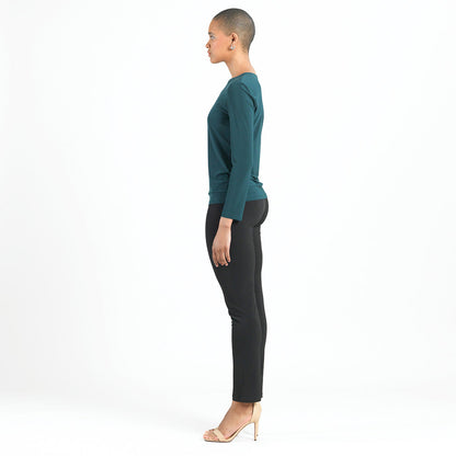 Clara Sunwoo Featured - Signature Crew Neck Top - Hunter Green - Final Sale