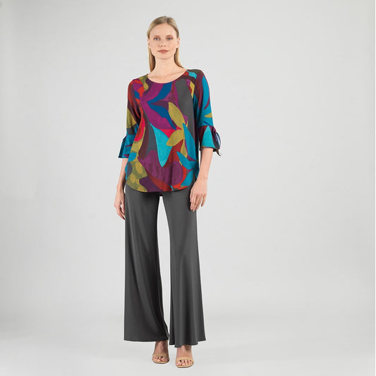 Clara Sunwoo Exclusive - Tie Cuff Curved Hem Tunic - Petal Burst - Final Sale