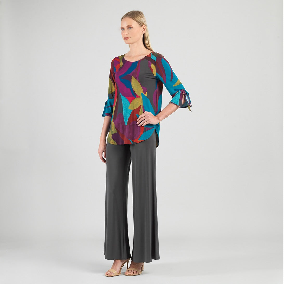 Clara Sunwoo Exclusive - Tie Cuff Curved Hem Tunic - Petal Burst - Final Sale