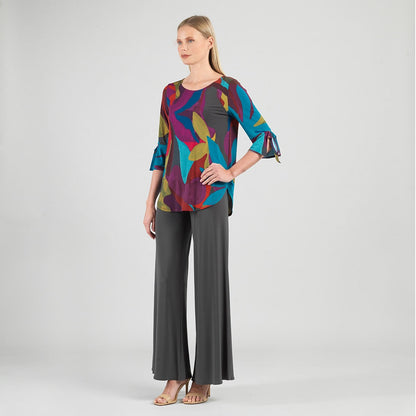 Clara Sunwoo Exclusive - Tie Cuff Curved Hem Tunic - Petal Burst - Final Sale