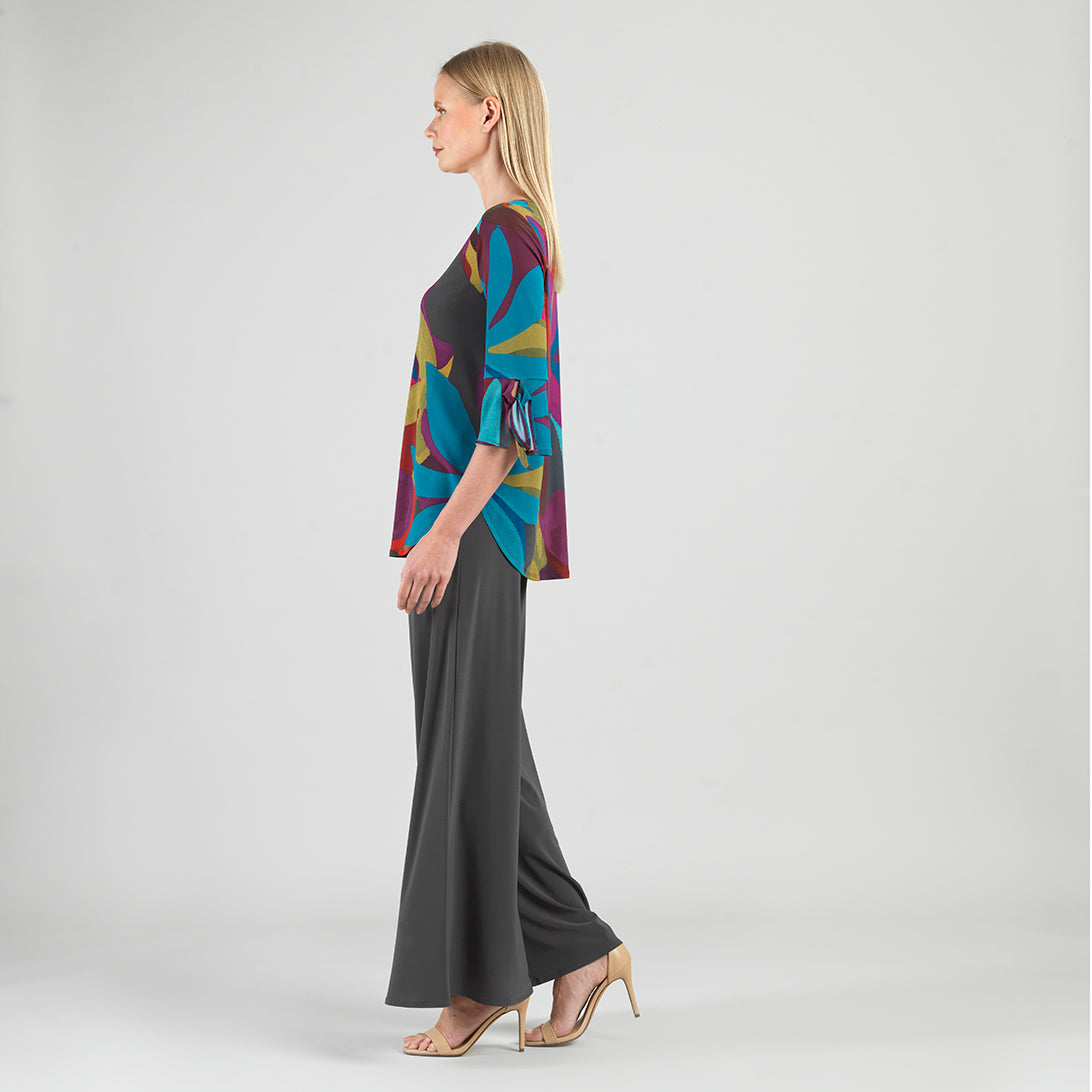 Clara Sunwoo Exclusive - Tie Cuff Curved Hem Tunic - Petal Burst - Final Sale