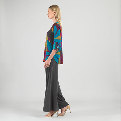 Clara Sunwoo Exclusive - Tie Cuff Curved Hem Tunic - Petal Burst - Final Sale