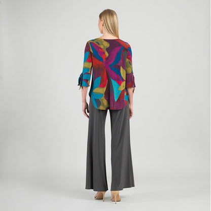 Clara Sunwoo Exclusive - Tie Cuff Curved Hem Tunic - Petal Burst - Final Sale