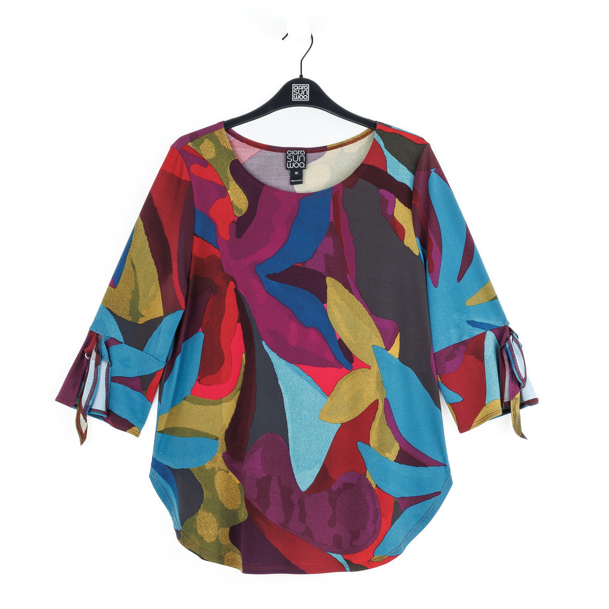 Clara Sunwoo Exclusive - Tie Cuff Curved Hem Tunic - Petal Burst - Final Sale