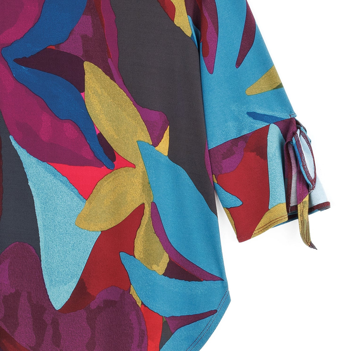 Clara Sunwoo Exclusive - Tie Cuff Curved Hem Tunic - Petal Burst - Final Sale