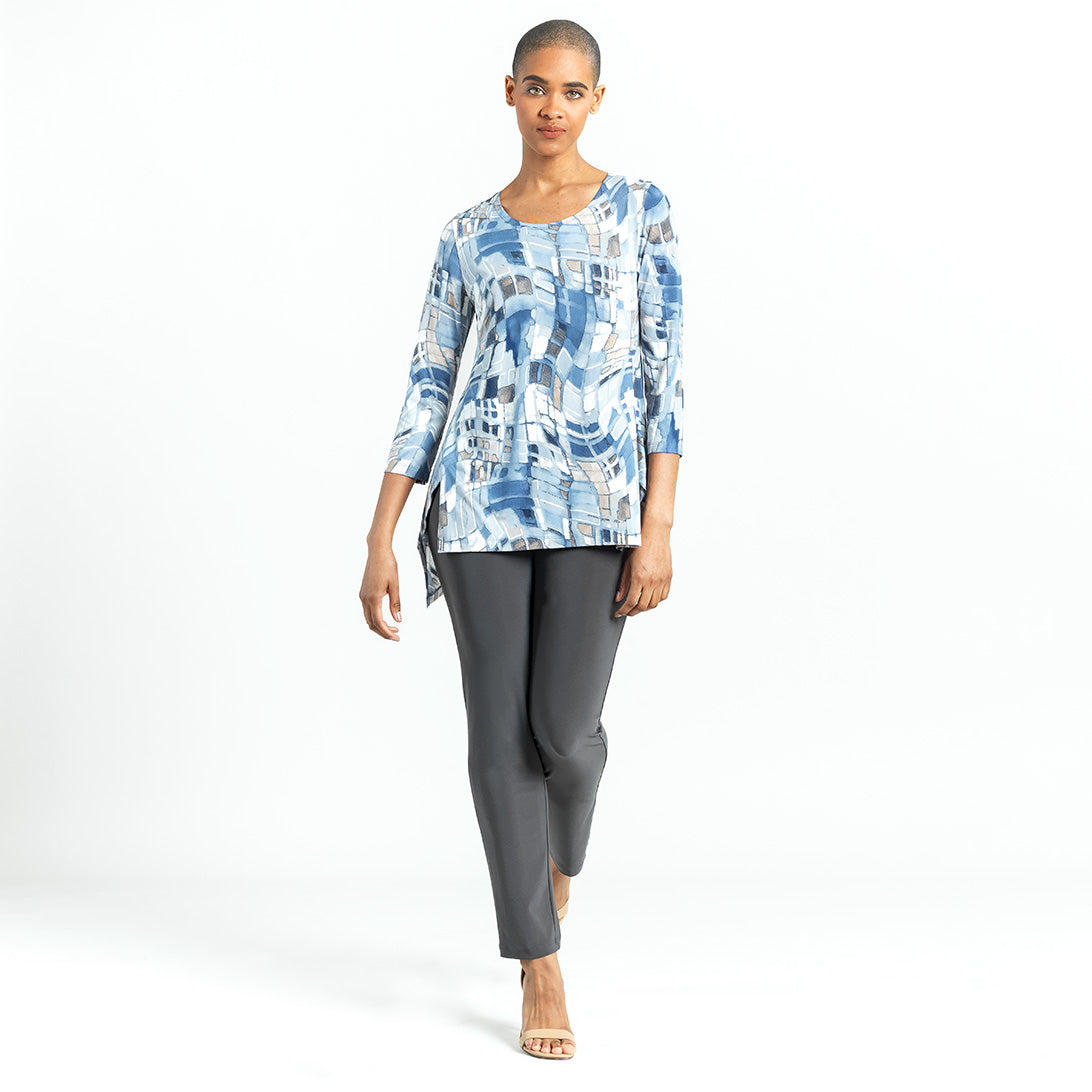 Clara Sunwoo Customer Favorite - Butter Knit - Textured Parachute Hem Tunic - Mosaic Tile - Final Sale!
